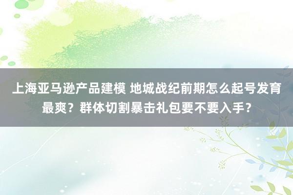 上海亚马逊产品建模 地城战纪前期怎么起号发育最爽？群体切割暴击礼包要不要入手？