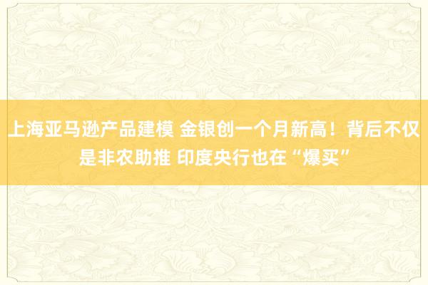 上海亚马逊产品建模 金银创一个月新高！背后不仅是非农助推 印度央行也在“爆买”